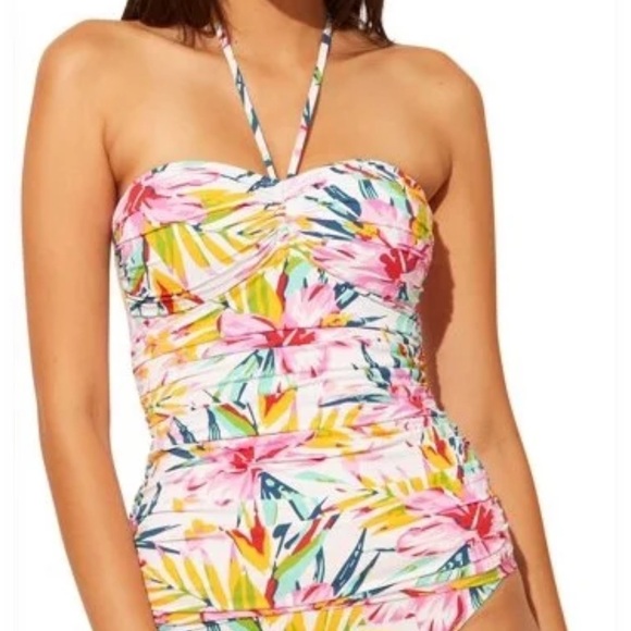 Bleu Rod Beattie Women's Bandeau Tankini Swim Top Pink size 6 NWT - Picture 1 of 10